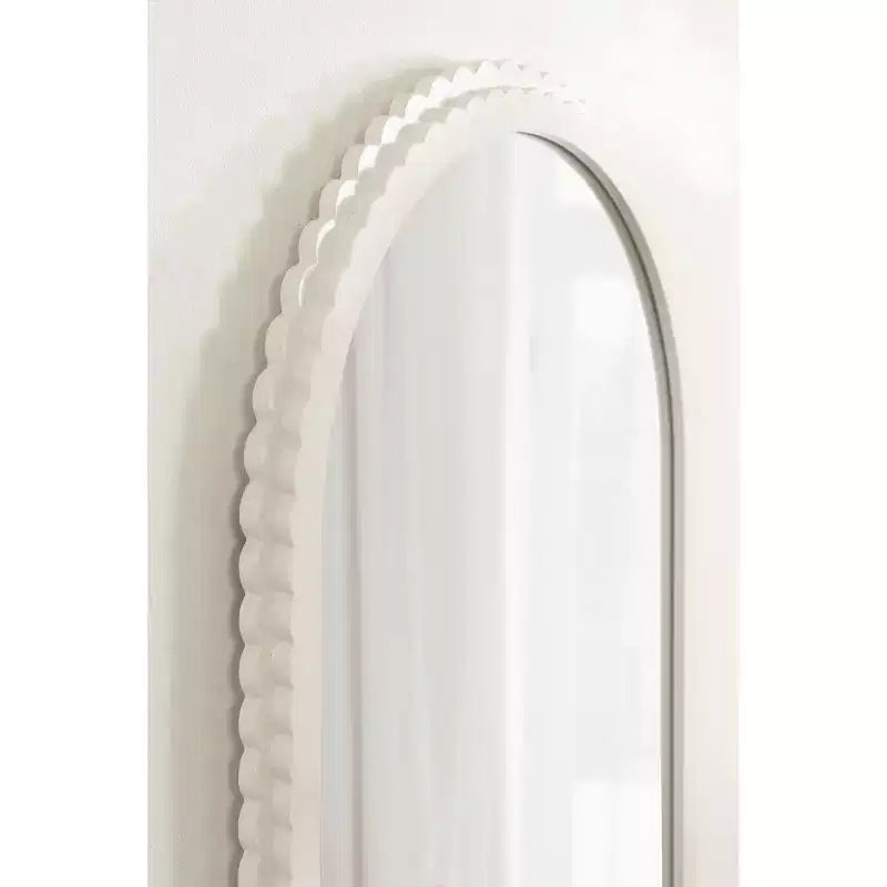 Miroir en bois cintré, blanc, 20x30