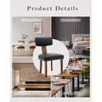 Chaises de salle à manger noires, chaises de cuisine modernes en cuir, chaises d'appoint rembourrées, chaises de salle à manger à dossier incurvé avec cadre en bois dur