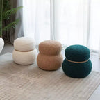 Pouffe bonhomme de neige chic de 17,3", pouf mignon, pouf d'appoint pour le salon, pouf plissé en drap large supportant jusqu'à 150 lb