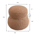 Pouffe bonhomme de neige chic de 17,3", pouf mignon, pouf d'appoint pour le salon, pouf plissé en drap large supportant jusqu'à 150 lb
