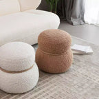 Pouffe bonhomme de neige chic de 17,3", pouf mignon, pouf d'appoint pour le salon, pouf plissé en drap large supportant jusqu'à 150 lb