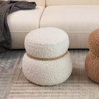 Pouffe bonhomme de neige chic de 17,3", pouf mignon, pouf d'appoint pour le salon, pouf plissé en drap large supportant jusqu'à 150 lb
