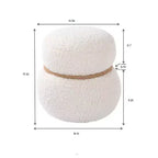Pouffe bonhomme de neige chic de 17,3", pouf mignon, pouf d'appoint pour le salon, pouf plissé en drap large supportant jusqu'à 150 lb