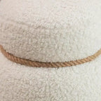 Pouffe bonhomme de neige chic de 17,3", pouf mignon, pouf d'appoint pour le salon, pouf plissé en drap large supportant jusqu'à 150 lb