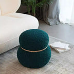 Pouffe bonhomme de neige chic de 17,3", pouf mignon, pouf d'appoint pour le salon, pouf plissé en drap large supportant jusqu'à 150 lb