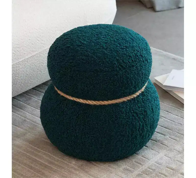 Pouffe bonhomme de neige chic de 17,3", pouf mignon, pouf d'appoint pour le salon, pouf plissé en drap large supportant jusqu'à 150 lb