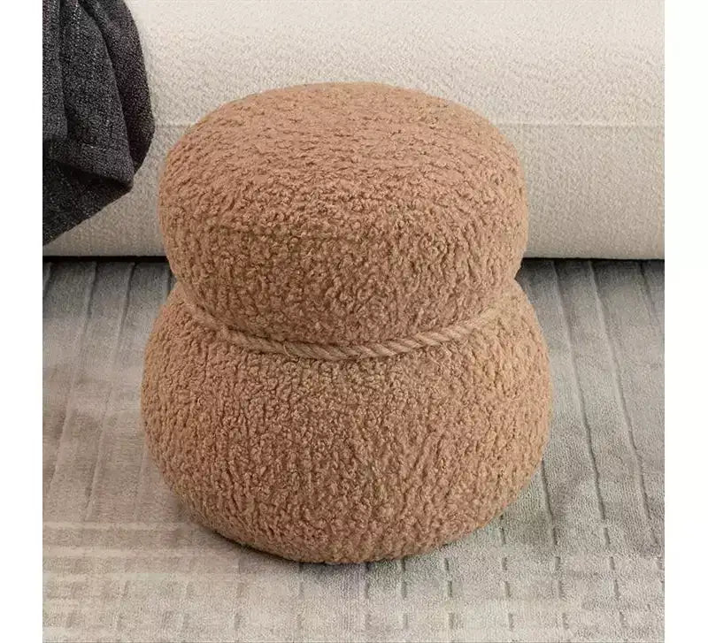 Pouffe bonhomme de neige chic de 17,3", pouf mignon, pouf d'appoint pour le salon, pouf plissé en drap large supportant jusqu'à 150 lb