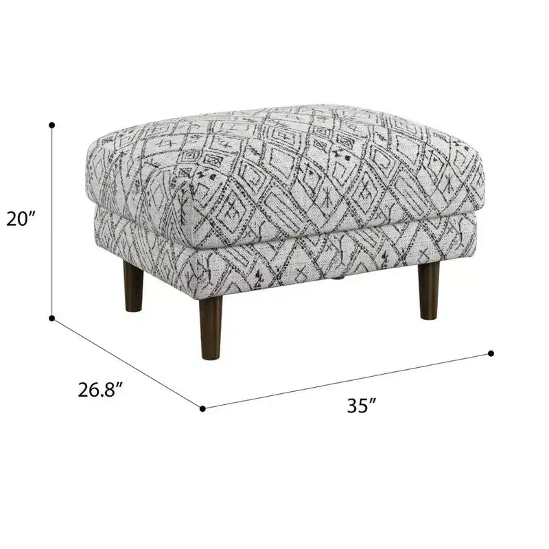 Pouffe abstrait élégant de 26,8 L avec motif palette de couleurs de pétroglyphes, pouf repose-pieds d'appoint de style Mid-Century moderne pour le salon, décoration d'intérieur.