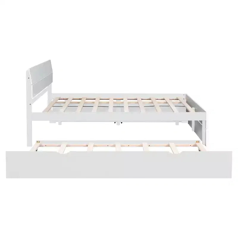 Lit plateforme complet avec tiroirs, cadre de lit en bois massif avec tête et pied de lit pour chambre à coucher