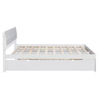 Lit plateforme complet avec tiroirs, cadre de lit en bois massif avec tête et pied de lit pour chambre à coucher