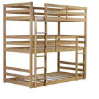 Lit superposé triple en bois avec 2 échelles intégrées