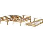 Lit superposé triple en bois avec 2 échelles intégrées
