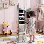 Coiffeuse pour enfants en MDF avec base rotative, 1 porte et 1 étagère