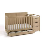 Lit de bébé évolutif avec tiroir et table à langer
