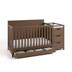 Lit de bébé évolutif avec tiroir et table à langer