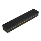 Meuble TV et console multimédia noirs modernes de 220 cm avec tiroirs de rangement dissimulés, compartiments fermés, pieds en métal et passe-câbles