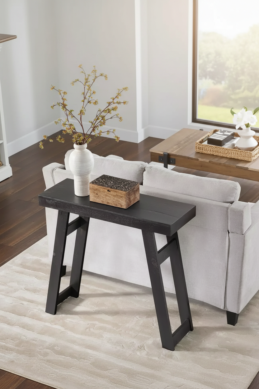 Black Farmhouse Console Table Hero Banner